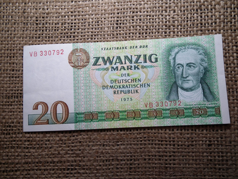 Németország 20 márka 1975  , Mark , Bankjegy 