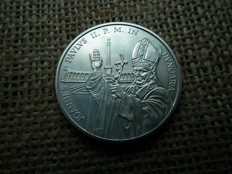 Ezüst 500 forint 1991 BU , János Pál Pápa 