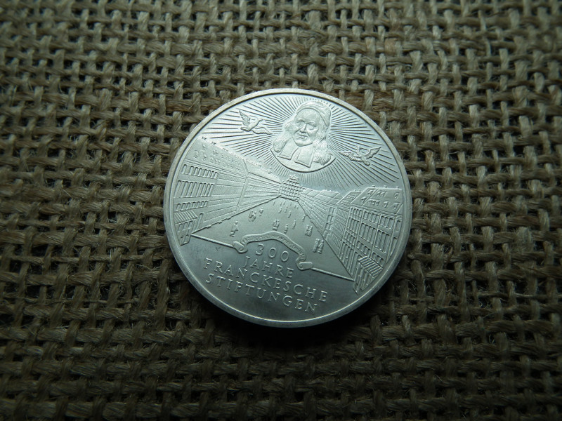 Németország , ezüst 10 márka 1998 A , Deutsche Mark The Francke Foundations in Halle