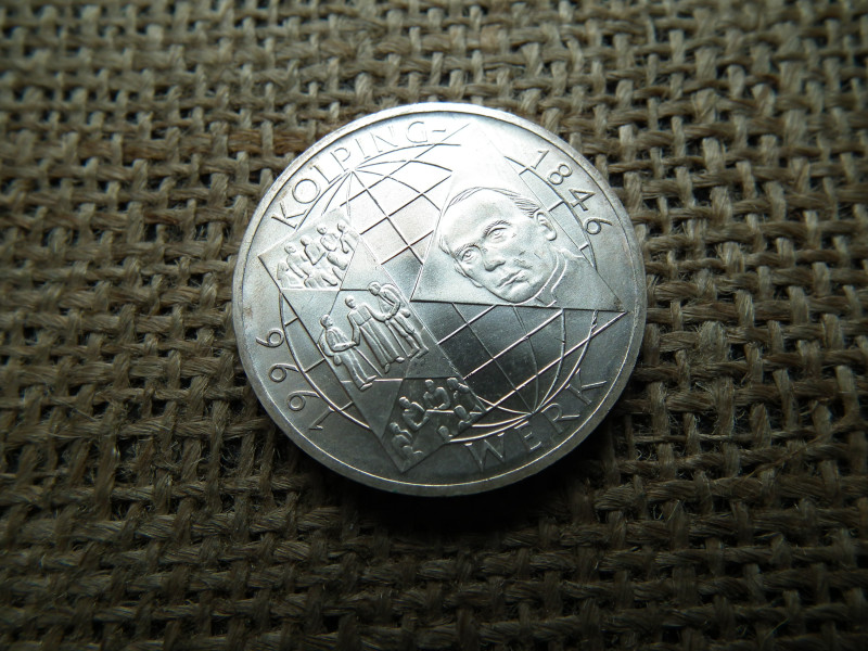 Németország , ezüst 10 márka 1996 A , Deutsche Mark Kolpingwerk