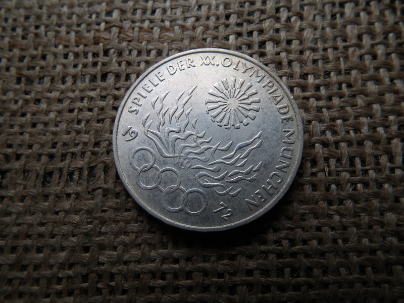 Németország , ezüst 10 márka 1972 D , Deutsche Mark Olympic Games in Munich