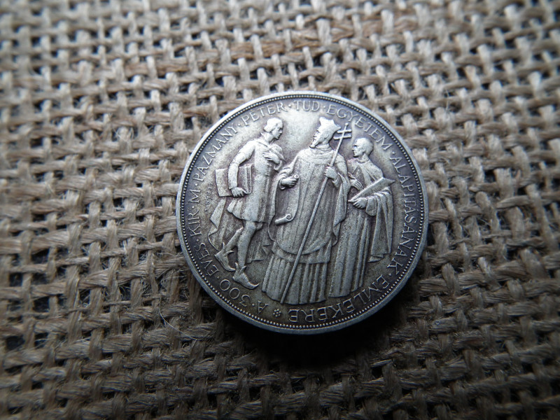 Pázmány , ezüst 2 pengő 1935 , extra , tisztítatlan , patinás ! 