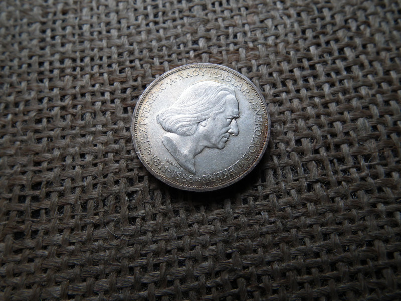 Liszt Ferenc , ezüst 2 pengő 1936 , extra , tisztítatlan , patinás ! 