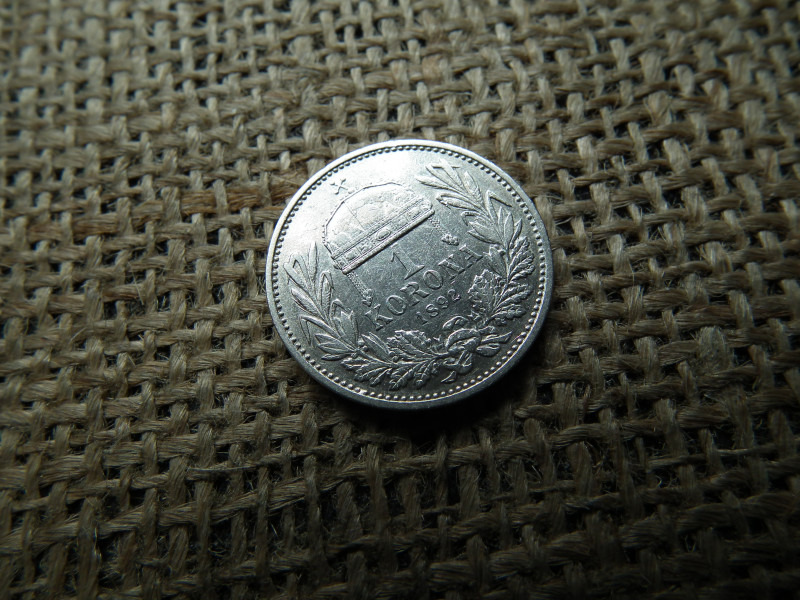 Ezüst 1 korona 1892 KB , Ritka 