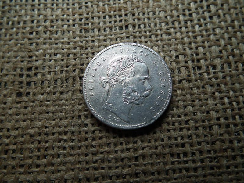 Ferenc József , ezüst 1 forint 1869 Gyf , Gyulafehérvár , ritkább , perem kicsit sérült 