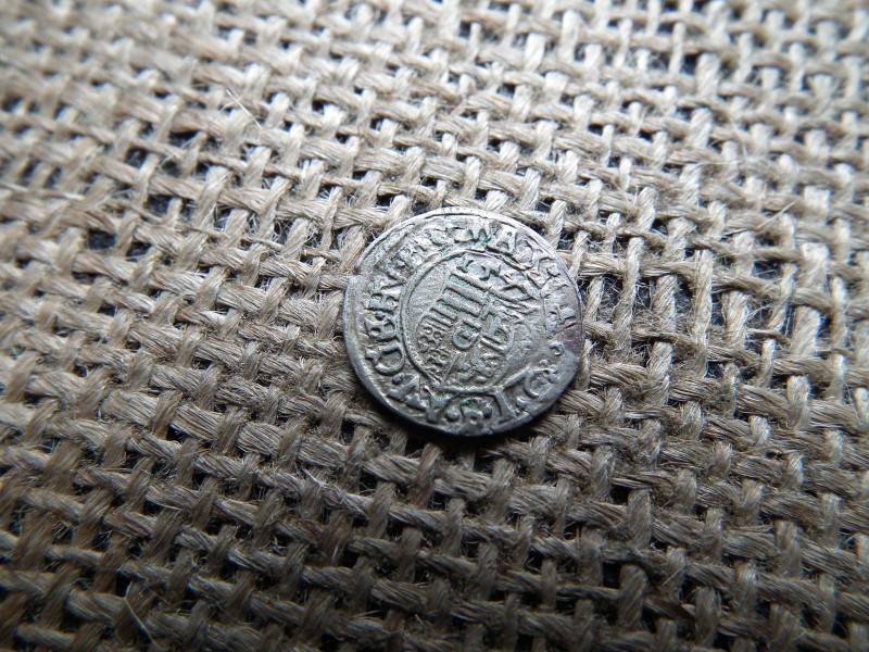 I. Miksa ezüst dénár 1577 KB , Körmöcbánya , denár