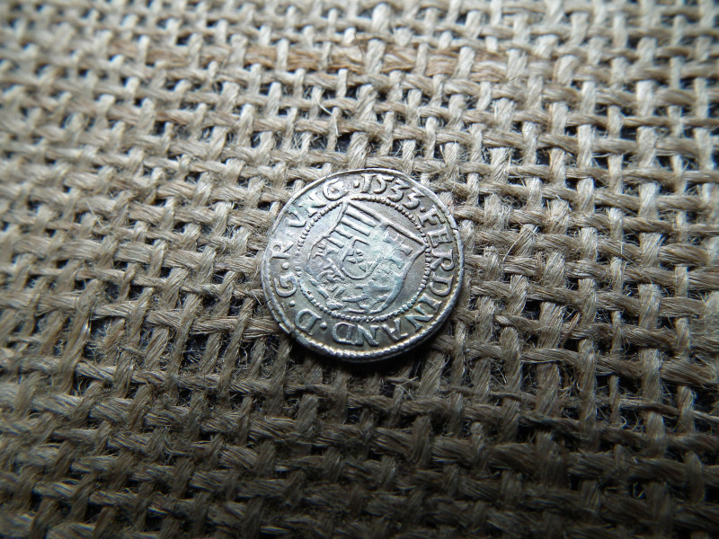 I. Ferdinánd ezüst dénár 1533 KB , Körmöcbánya , denár