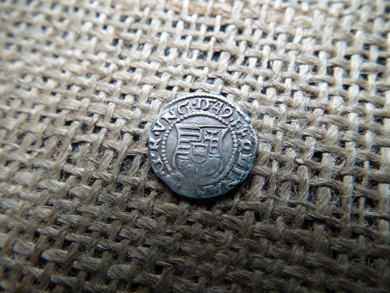 I. Ferdinánd ezüst dénár 1549 KB , Körmöcbánya , denár