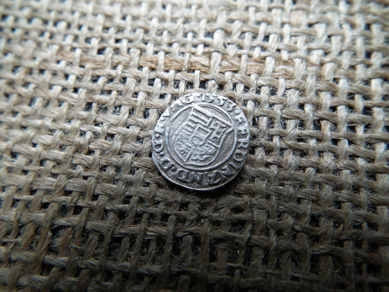 I. Ferdinánd ezüst dénár 1553 KB , Körmöcbánya , denár