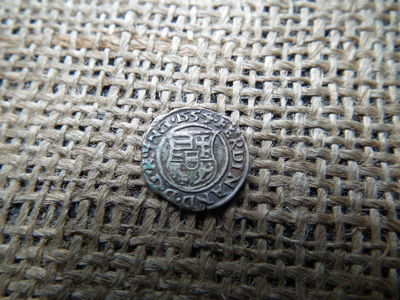 I. Ferdinánd ezüst dénár 1554 KB , Körmöcbánya , denár