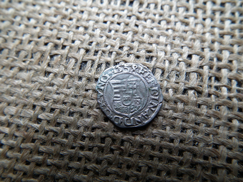 I. Ferdinánd ezüst dénár 1558 KB , Körmöcbánya , denár