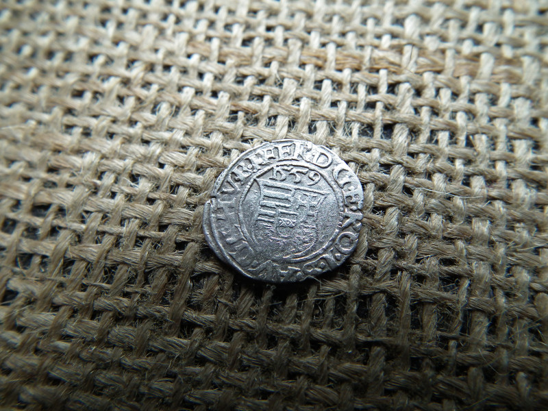 I. Ferdinánd ezüst dénár 1559 KB , Körmöcbánya , denár