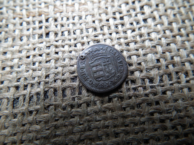 III. Károly ezüst denár 1734 verdejegy nélkül , dénár 