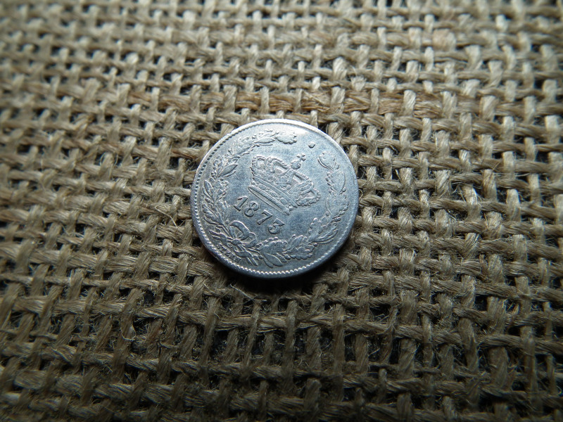Románia , ezüst 50 bani 1873