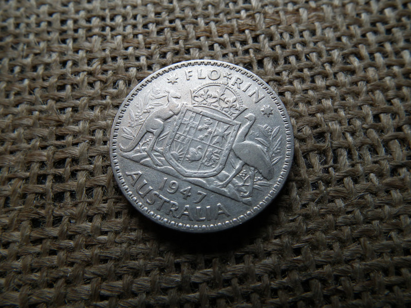 Ausztrália , ezüst 1 florin 1947
