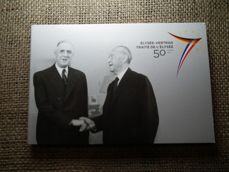 Németország 2 euró 2013 , 50 Éves az Élysée Szerződés , bliszter ! 2 db emlék 2 euro 2013 D és RF ! Német és Francia  ! Arany nélküli 