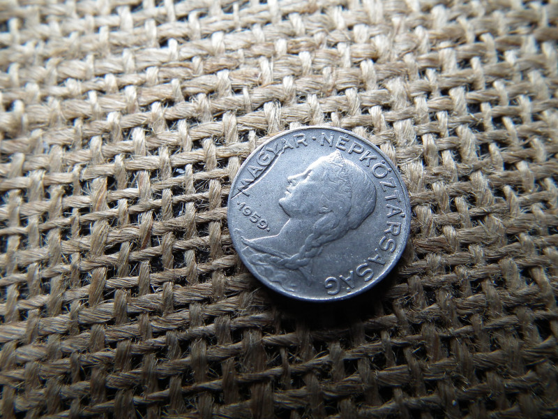 5 fillér 1959 , verdehibás , IAB , Idegen anyag benyomódás , idegenanyag 
