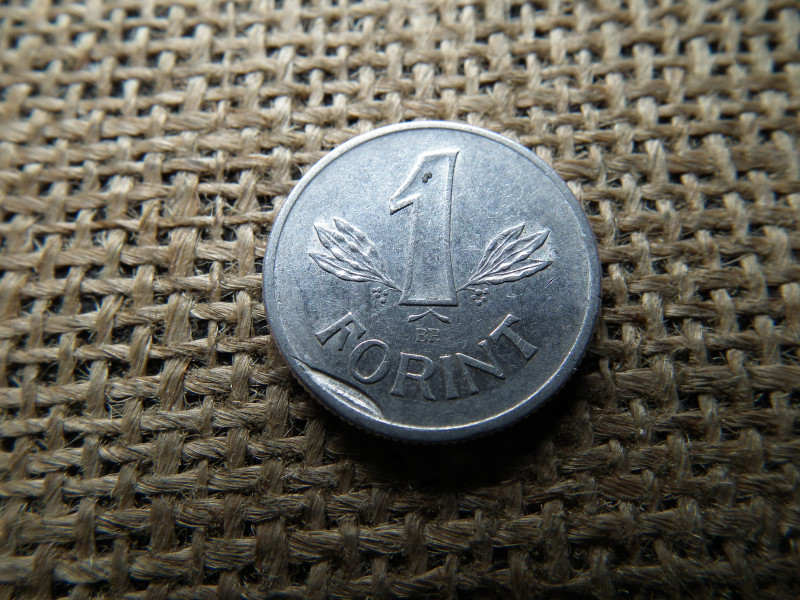 1 forint 1988 , verdehibás , IAB , Idegen anyag benyomódás , idegenanyag 