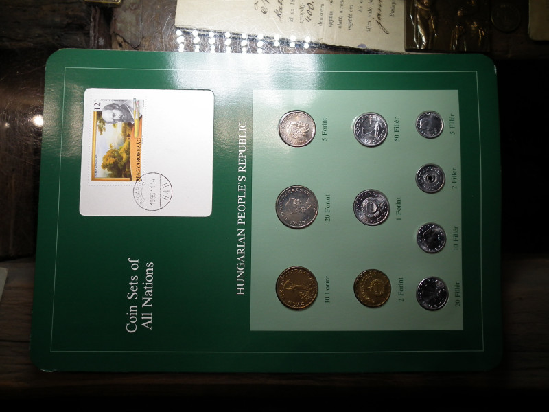 FORINT ÉRMÉS SOR  ( COIN SET OF ALL NATIONS HUNGARY ) Vegyes évjáratú érmékkel. (10 db) Pecsét: H4H 1995 ( " Franklin Mint " külföldi kiadás)