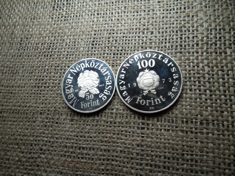 Petőfi Sándor , ezüst 50 és 100 forint 1973 PP 