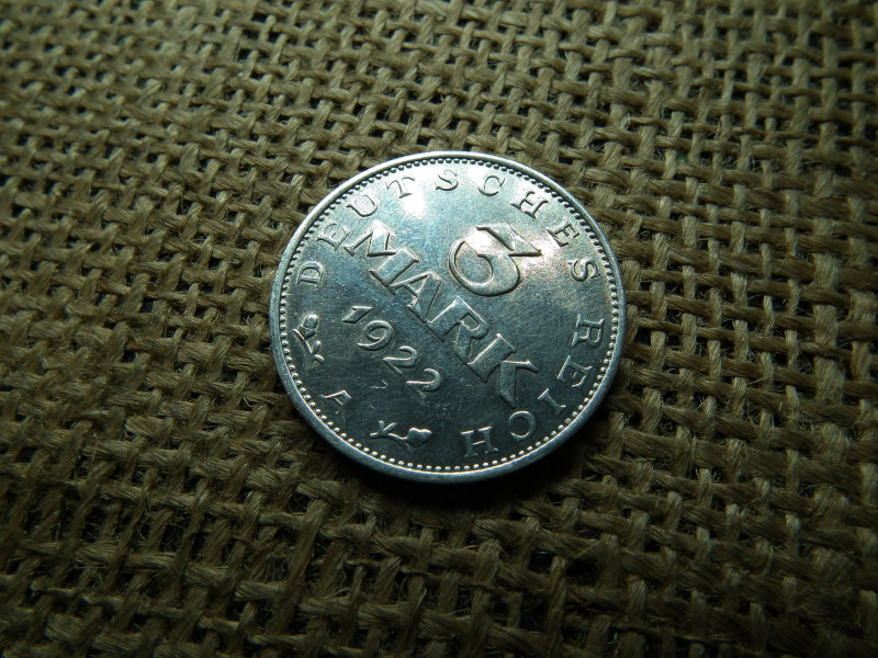 Németország , 3 márka 1922 A , mark 
