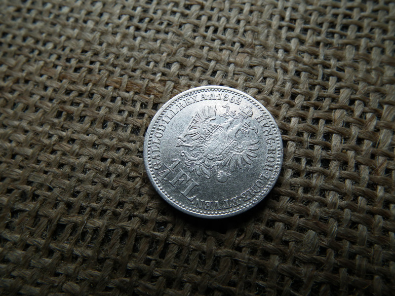 Ferenc József , ezüst 1/4 Florin 1862 A , Bécs 