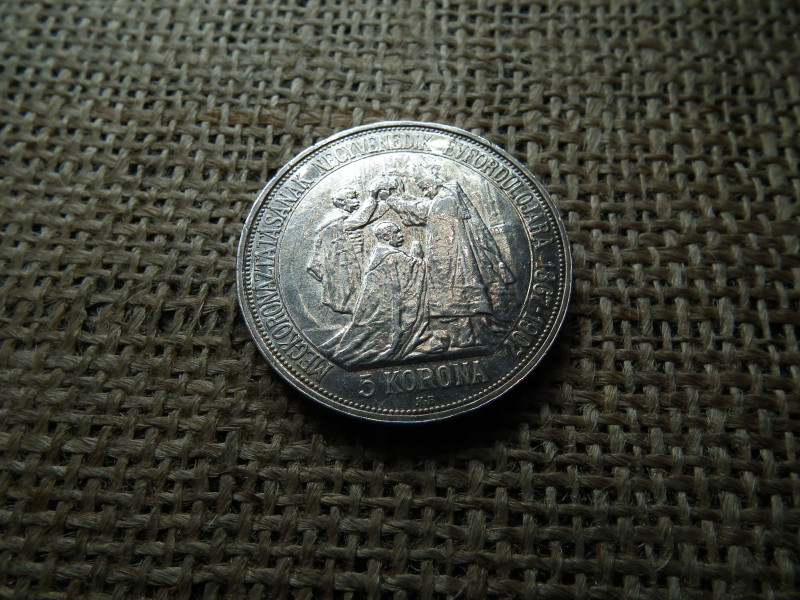 Ferenc József , ezüst 5 korona 1907 KB , Körmöcbánya , Koronázási 