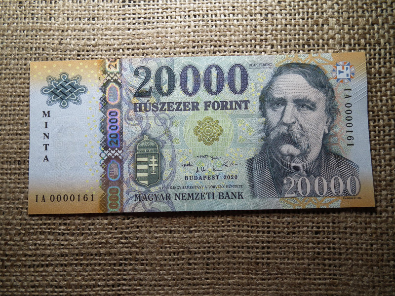 20000 forint 2020 IA , MINTA bankjegy , alacsony sorszám !  UNC