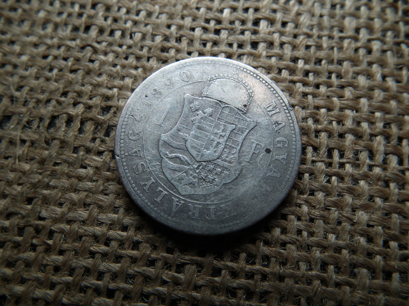 Ferenc József , ezüst 1 forint 1890 KB , Fiumei címer 