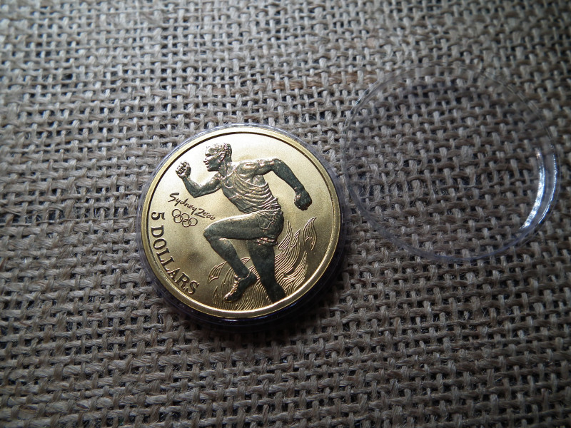 Ausztrália emlék 5 dollár 2000 , Sydney olimpia ! Atlétika , dollars 