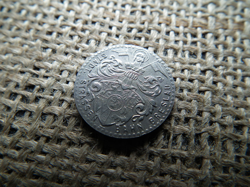 10 pfennig 1920 , Breslau villamos , Wrocław városa ( Alsó-Szilézia ) ( porosz Alsó-Szilézia tartomány ) 