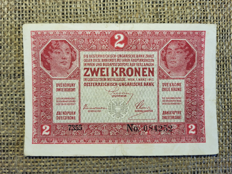 2 korona 1917 , nagyon szép , 7000 fölötti , ritka ! 