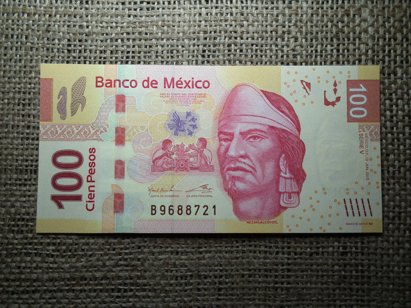 Mexikó , 100 pesos 2012 UNC , V , B1 
