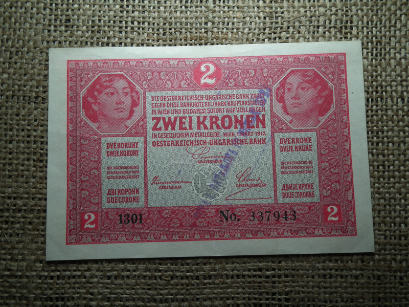 2 korona 1917 , felülbélyegzés ! Felülbélyegzett ! 