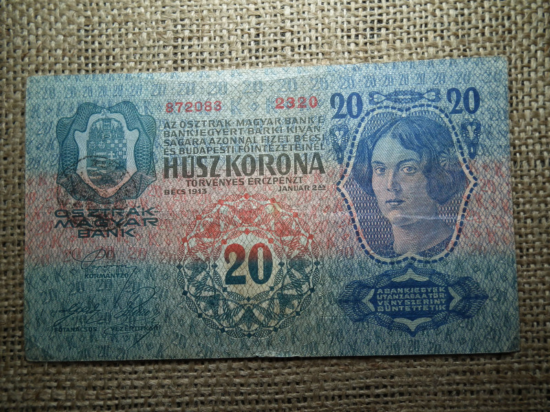 20 korona 1913 , felülbélyegzés ! Felülbélyegzett ! 