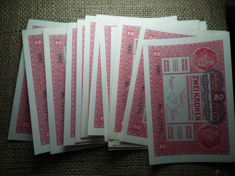 2 korona 1917 , hajtatlan , sorszámkövető , DÖ , ár / db 