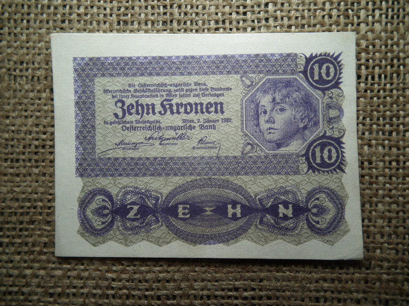 10 korona 1922 , hajtatlan 