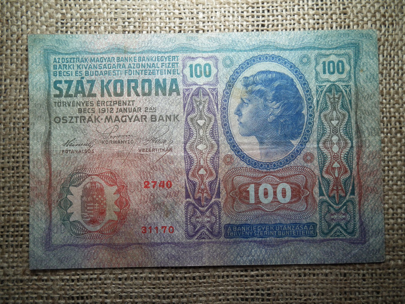 100 korona 1912 DÖ , Magyar 
