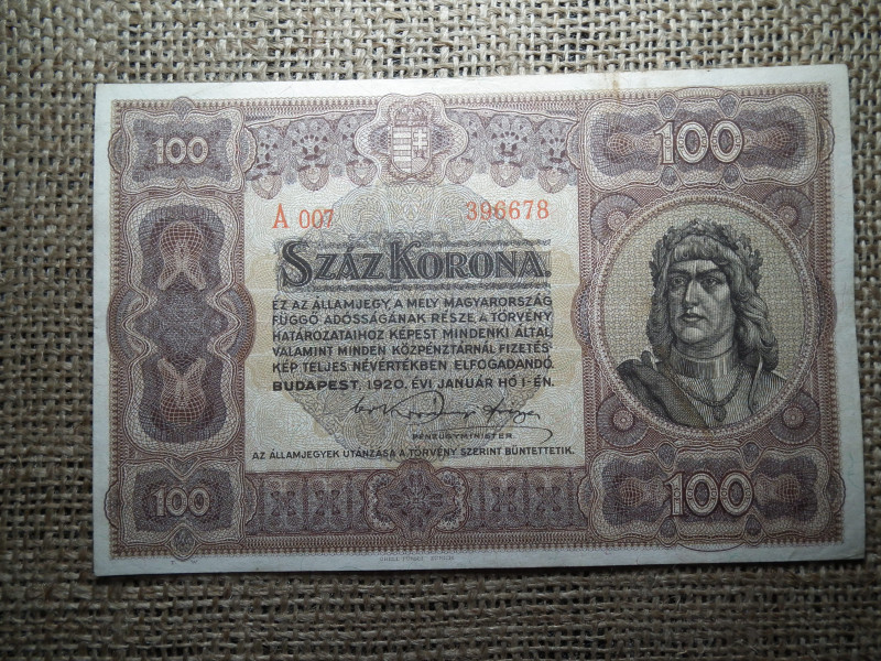 100 korona 1920 