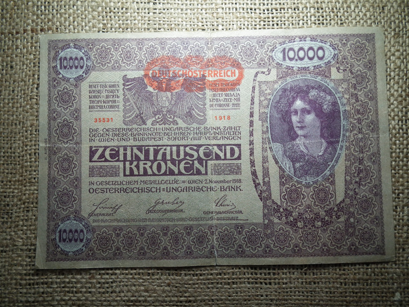 10000 korona 1918 , DÖ  , 2. típus , II. kiadás 