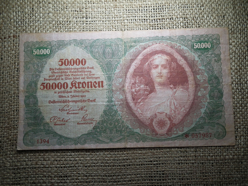 50000 korona 1922 , ritka 