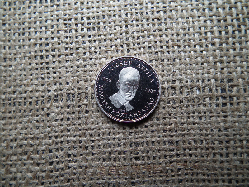 10 forint 2005 PP , tükörveret , József Attila  