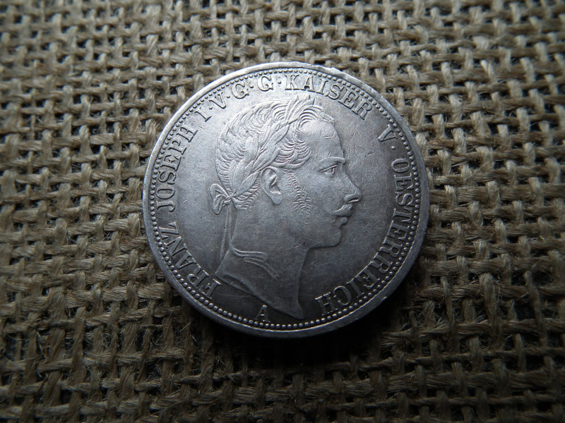 Ezüst 1 Vereinsthaler 1864 A , Bécs  , sérült perem 