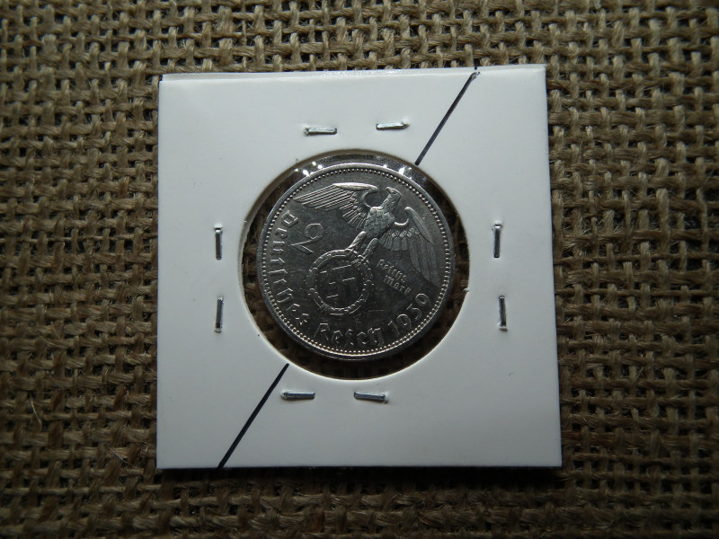 Birodalmi ezüst 2 márka 1939 A , Verdehibás , elfordult ! Ritka