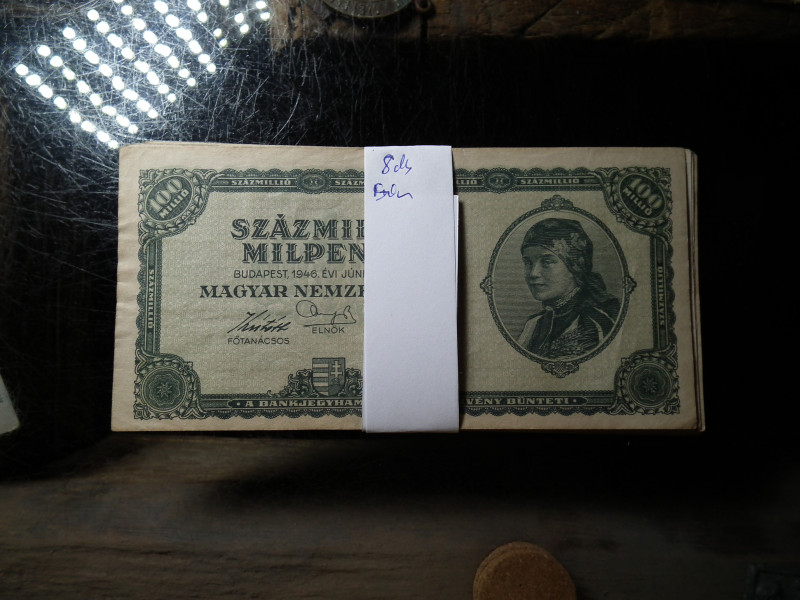 SZÁZMILLIÓ MILPENGŐ 1946 - 8 DARABOS KÖTEG EGYBEN!!!