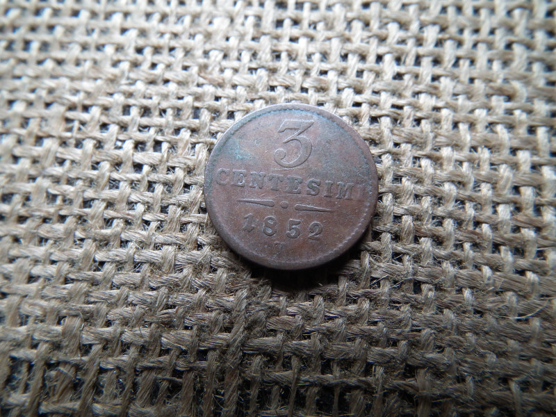 3 Centesimi 1852 V – I. Ferenc József