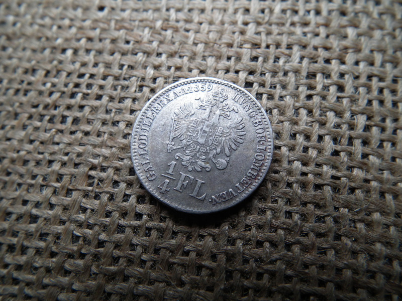 Ezüst 1/4 florin 1859 B , Bécs