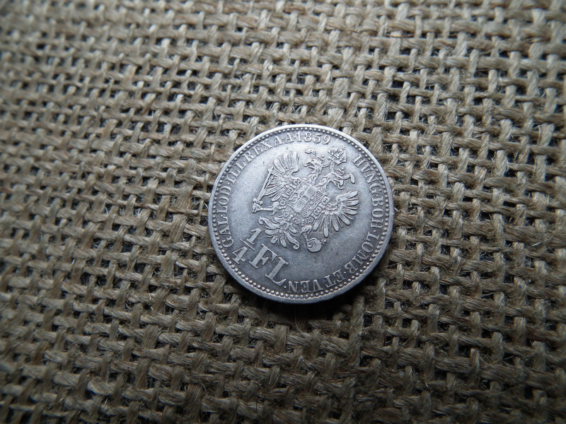 Ezüst 1/4 florin 1859 A , Bécs