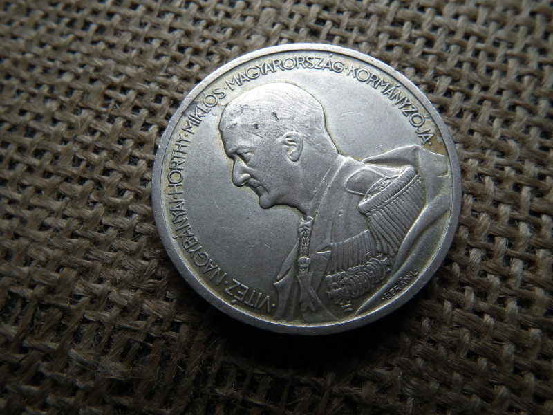 Horthy , ezüst 5 pengő 1939
