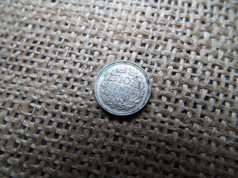 Hollandia , ezüst 10 cents 1934 , cent 